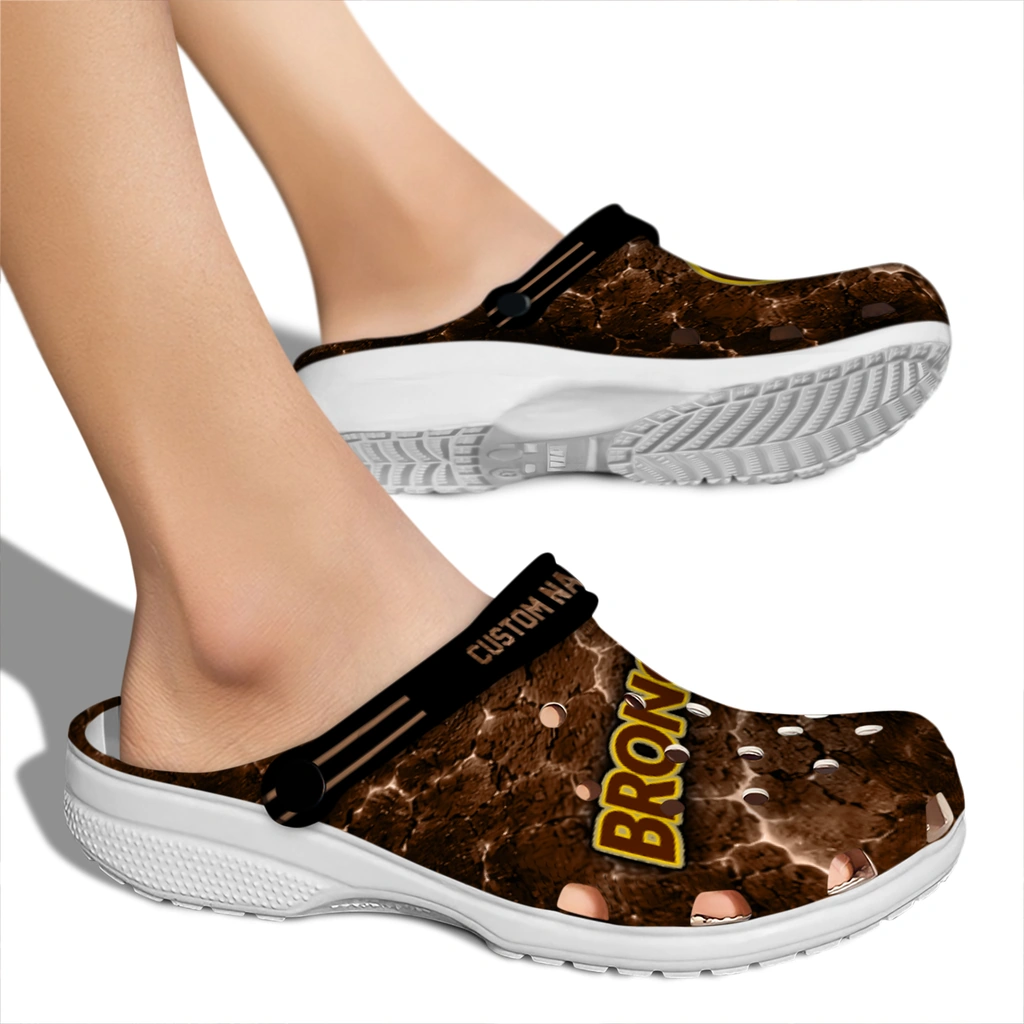 western-michigan-broncos-clog-personalized-cracked-energy-brown-black-fashion-forward.webp