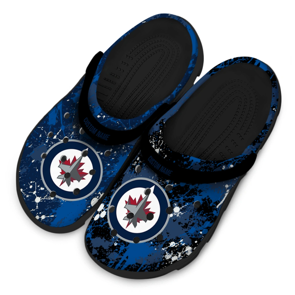 winnipeg-jets-clog-custom-splatter-splash-blue-black-latest-model.webp