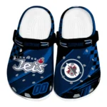 Winnipeg Jets Clogs - Customized Checkered Streaks Blue Black 1 Winnipeg Jets Clogs – Customized Checkered Streaks Blue Black 1