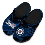 Winnipeg Jets Clogs – Personalized Circuit Geometry Blue Black 1