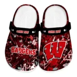 Wisconsin Badgers Clogs - Customized Graffiti Burst Red Black 1 wisconsin-badgers-clog-customized-graffiti-burst-red-black-best-selling.webp