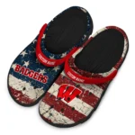 wisconsin-badgers-clog-personalized-distressed-stripes-red-blue-best-selling.webp