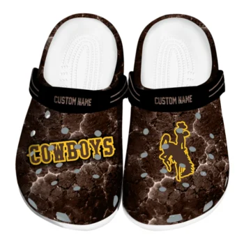 Wyoming Cowboys Clogs - Custom Cracked Energy Brown Black