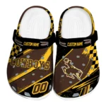 Wyoming Cowboys Clogs - Customized Checkered Streaks Brown Black 1 wyoming-cowboys-clog-customized-checkered-streaks-brown-black-best-selling.webp