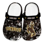 wyoming-cowboys-clog-customized-graffiti-burst-brown-black-best-selling.webp