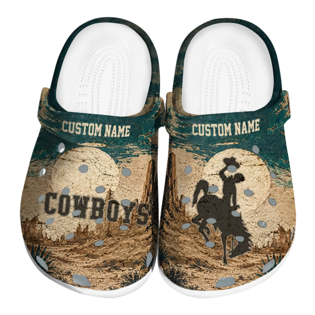 wyoming-cowboys-clog-personalized-cracked-landscape-fir-green-beige-best-selling.webp wyoming cowboys clog personalized cracked landscape fir green beige best selling