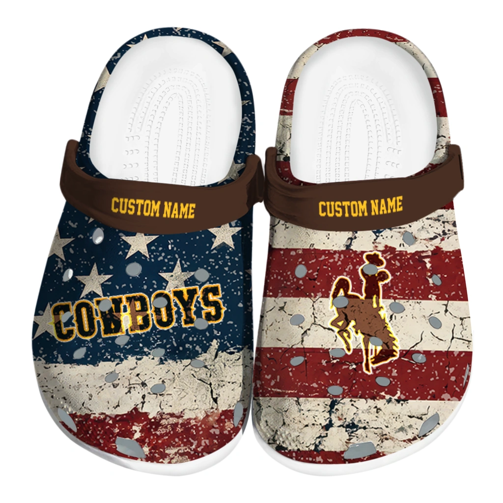 wyoming-cowboys-clog-personalized-distressed-stripes-brown-red-blue-best-selling.webp wyoming cowboys clog personalized distressed stripes brown red blue best selling