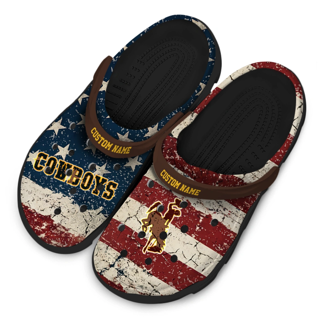 wyoming-cowboys-clog-personalized-distressed-stripes-brown-red-blue-latest-model.webp