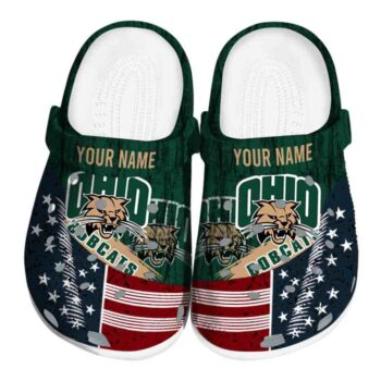 Ohio Bobcats Custom Fan Clogs - Star-Spangled Side Pattern