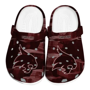 Dark Red Texas State Bobcats Clogs - Canyon Layers